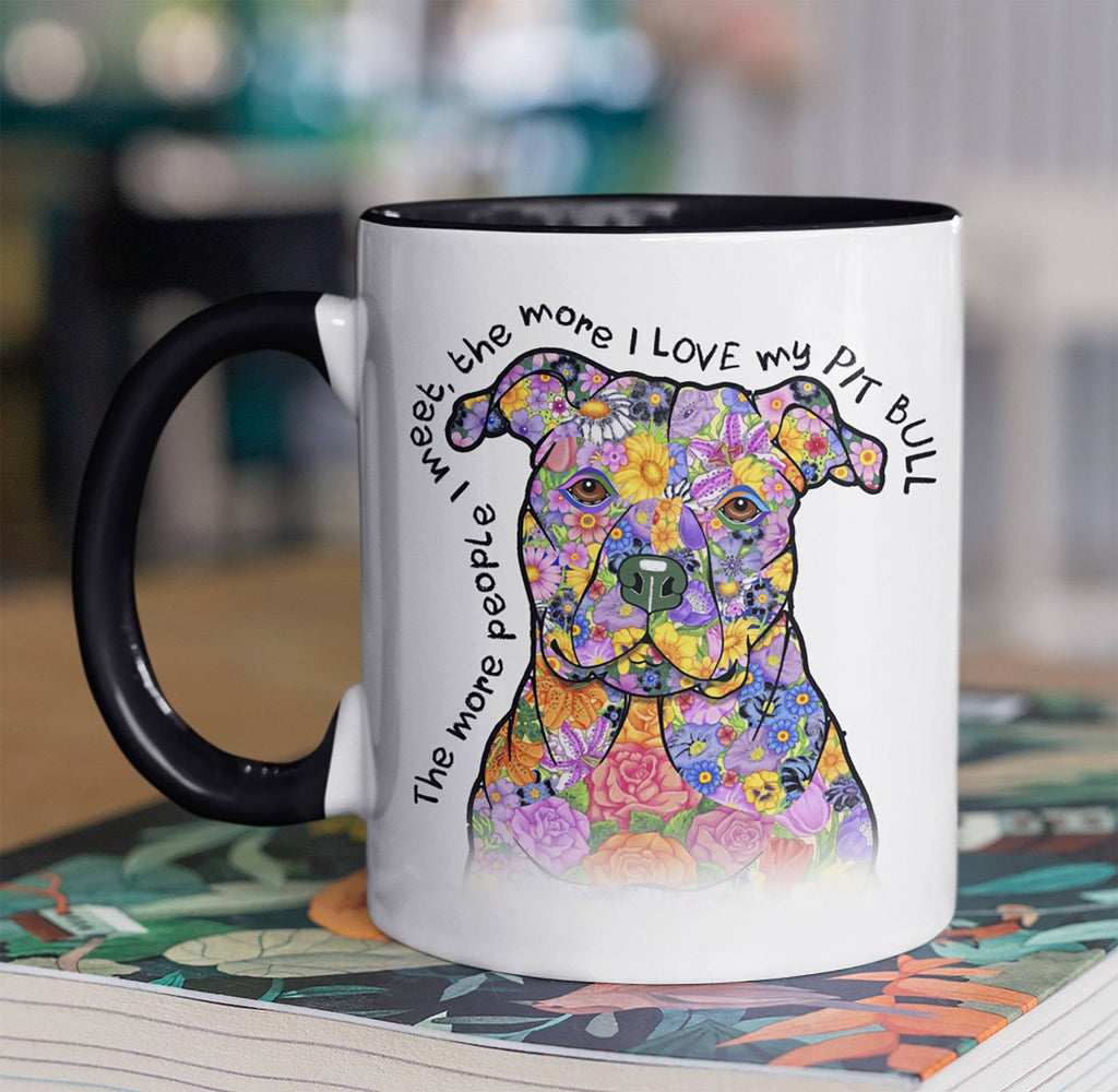 LOVE MY PIT BULL TWO-TONED MUG - 3 COLORS TO CHOOSE FROM