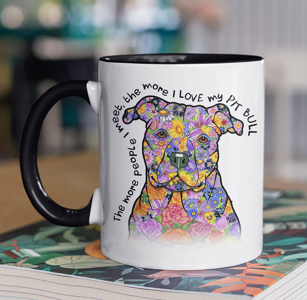 LOVE MY PIT BULL TWO-TONED MUG - 3 COLORS TO CHOOSE FROM
