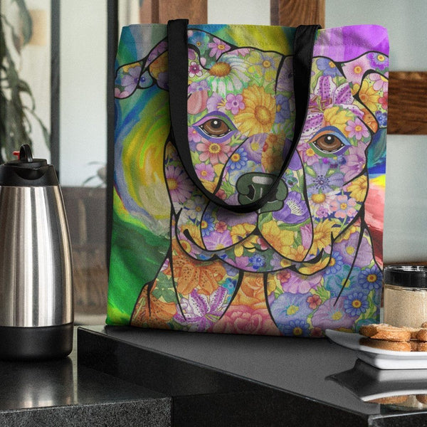 FABULOUS PIT BULL CANVAS TOTE - NEW BIGGER SIZE