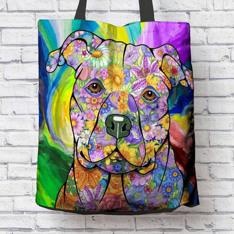 FABULOUS PIT BULL CANVAS TOTE - NEW BIGGER SIZE