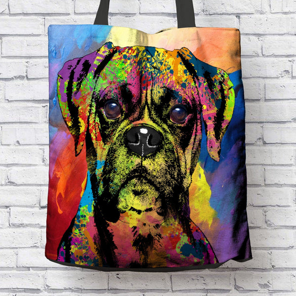 GORGEOUS POP ART BOXER CANVAS TOTE - NEW BIGGER SIZE