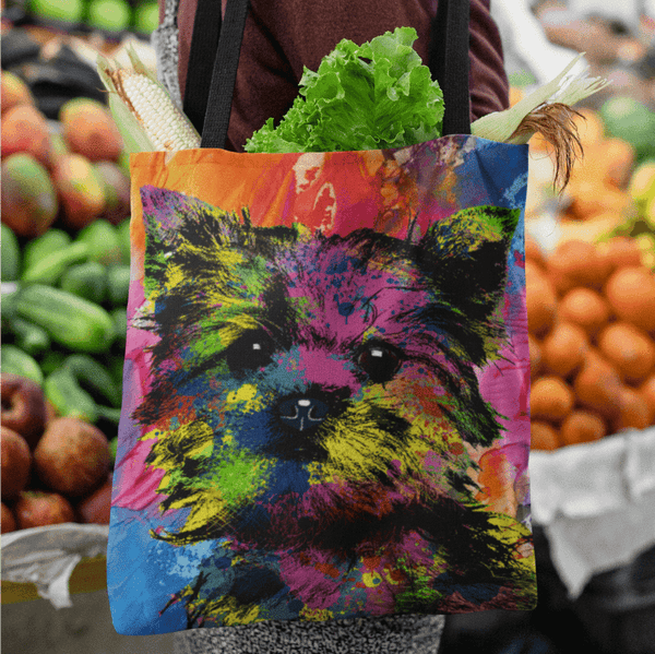 GORGEOUS YORKIE DOG CANVAS TOTE - NEW BIGGER SIZE