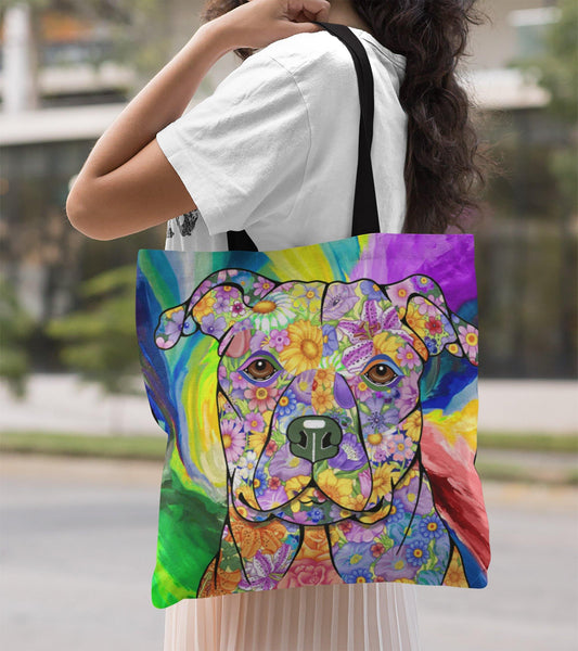 FABULOUS PIT BULL CANVAS TOTE - NEW BIGGER SIZE