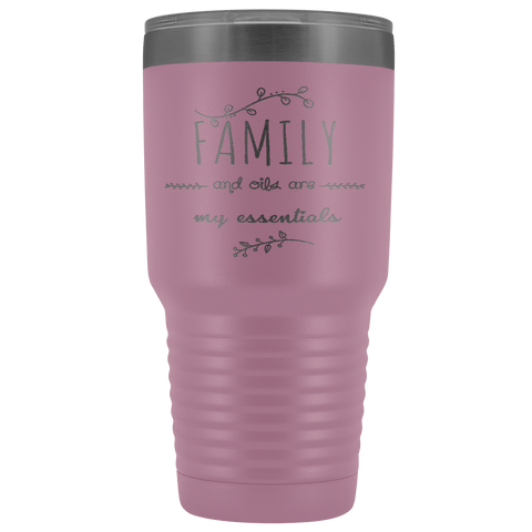 FAMILY & OILS STAINLESS STEEL VACUUM TUMBLER - COMES IN 7 COLORS - HUGE 30 OZ. SIZE