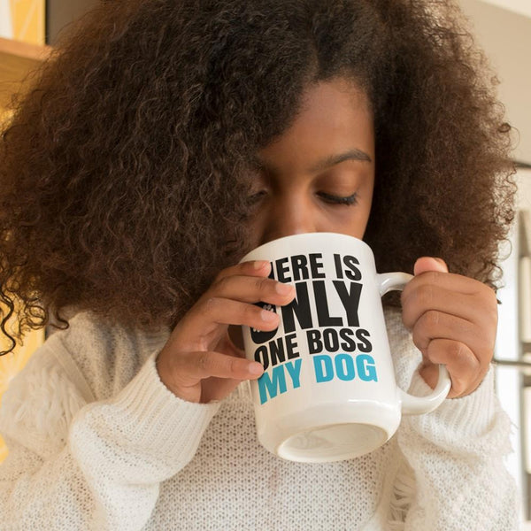 DOG IS BOSS White Mug - BIG 15 oz. size
