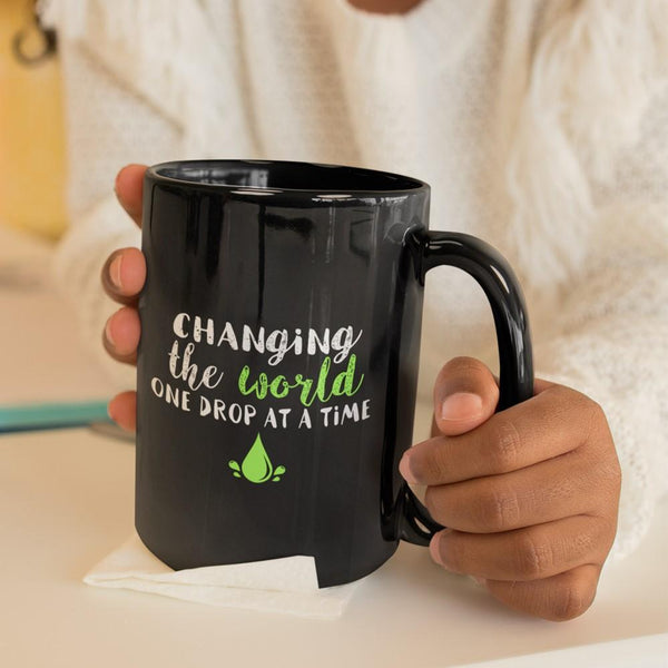 ONE DROP Black Mug - BIG 15 oz. size