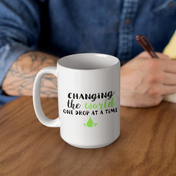 ONE DROP White Mug - BIG 15 oz. size