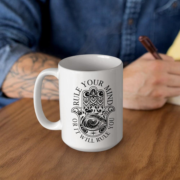 RULE YOUR MIND White Mug - BIG 15 oz. size