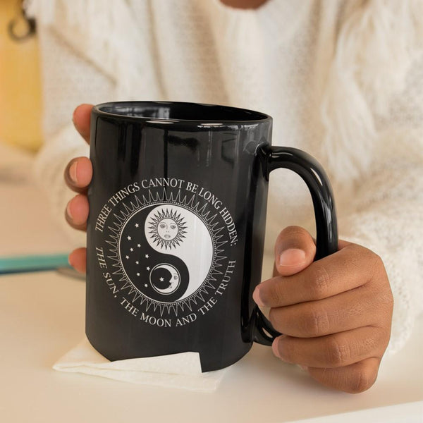 SUN MOON TRUTH Black Mug - BIG 15 oz. size