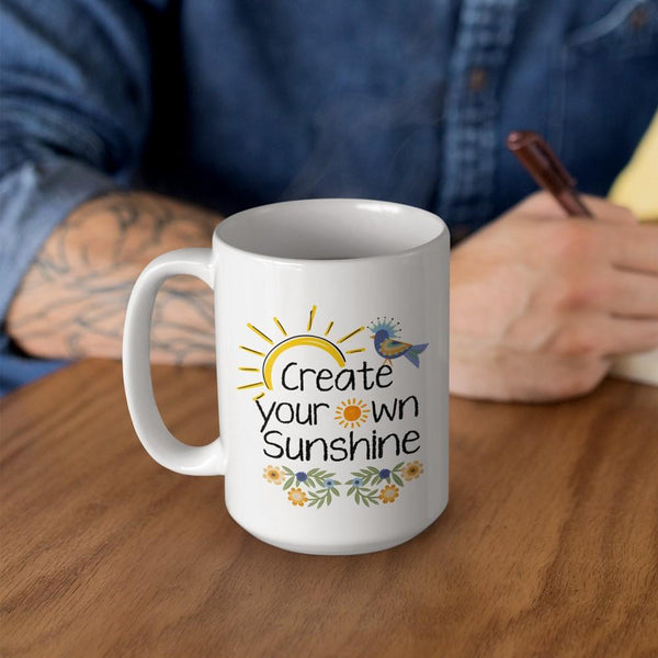 SUNSHINE White Mug - BIG 15 oz. size