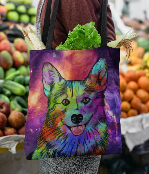 GORGEOUS POP ART CORGI DOG CANVAS TOTE - NEW BIGGER SIZE