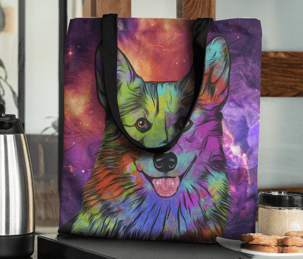 GORGEOUS POP ART CORGI DOG CANVAS TOTE - NEW BIGGER SIZE