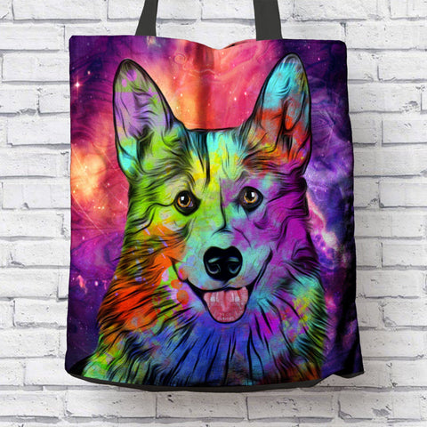 GORGEOUS POP ART CORGI DOG CANVAS TOTE - NEW BIGGER SIZE