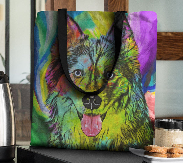 GORGEOUS POP ART HUSKY DOG CANVAS TOTE - NEW BIGGER SIZE