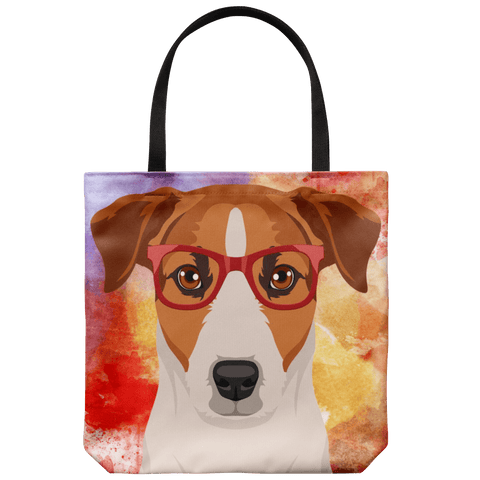 HIPSTER JACK RUSSELL CANVAS TOTE