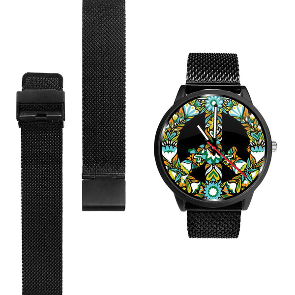 AWESOME PEACE SYMBOL WATCH - MULTIPLE BANDS TO CHOOSE FROM
