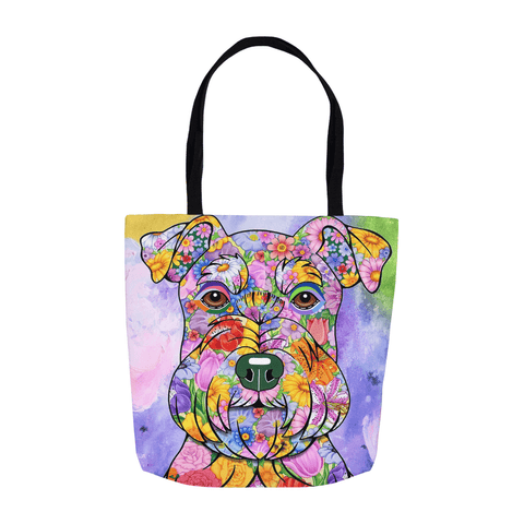FLOWER SCHNAUZER CANVAS TOTE - NOW IN 3 SIZES