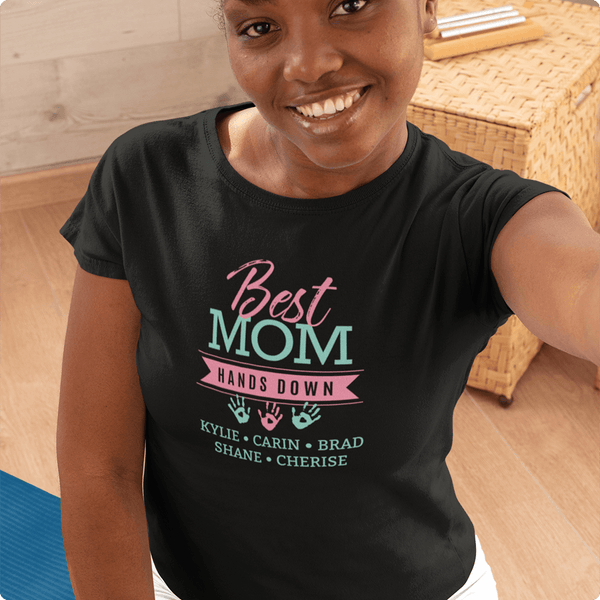 BEST MOM TEE PERSONALIZED WITH KIDS' NAMES