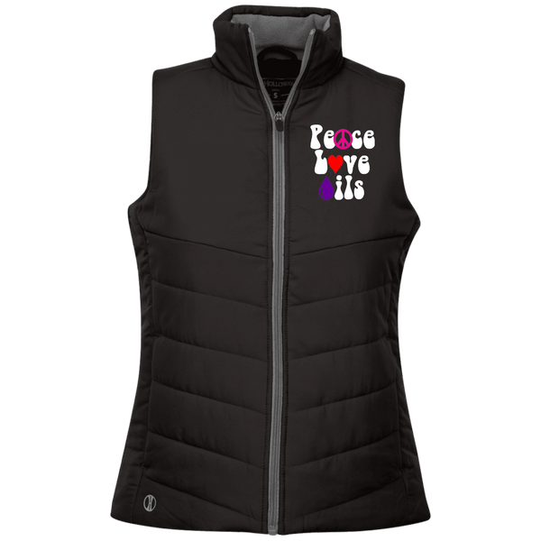 EMBROIDERED PEACE LOVE OILS Holloway Ladies' Quilted Vest