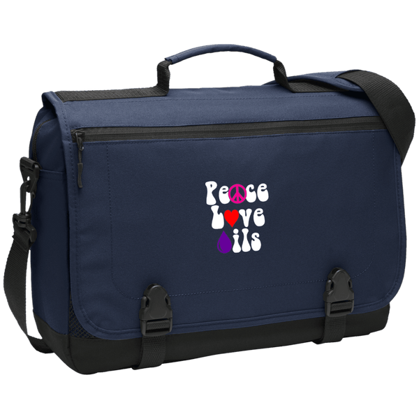 EMBROIDERED PEACE LOVE OILS Port Authority Messenger Briefcase