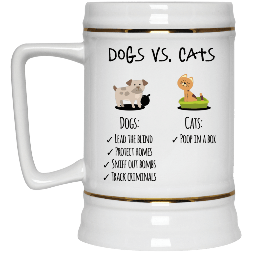 DOG VS CATS Beer Stein 22oz.