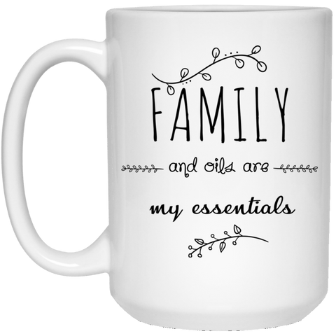 FAMILY & OILS White Mug - BIG 15 oz. size
