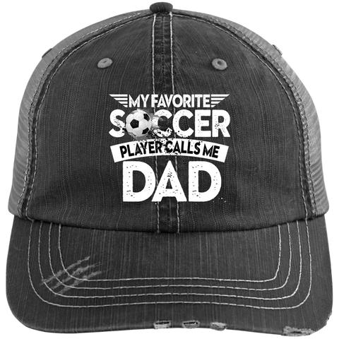 EMBROIDERED Soccer Dad Distressed Unstructured Trucker Cap