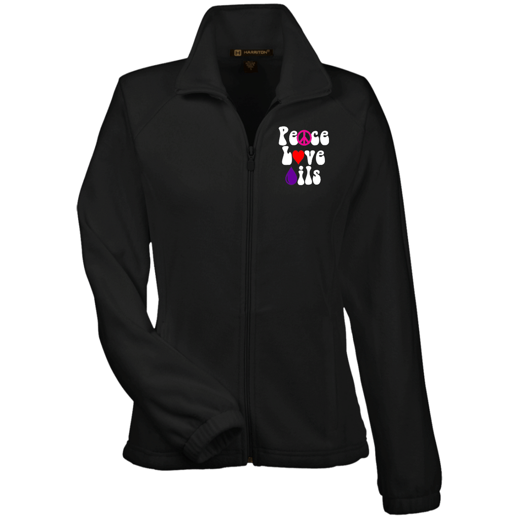 EMBROIDERED PEACE LOVE OILS Women's Fleece Jacket - 5 Colors to Choose From