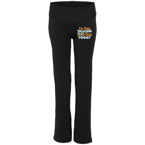 TALK TO MY DOG Ladies' Yoga Pants - EMBROIDERED Design