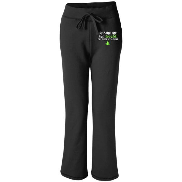 EMBROIDERED ONE DROP Gildan Women's Open Bottom Sweatpants with Pockets