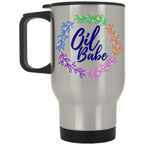 OIL BABE Silver Stainless Travel Mug - 14 oz.