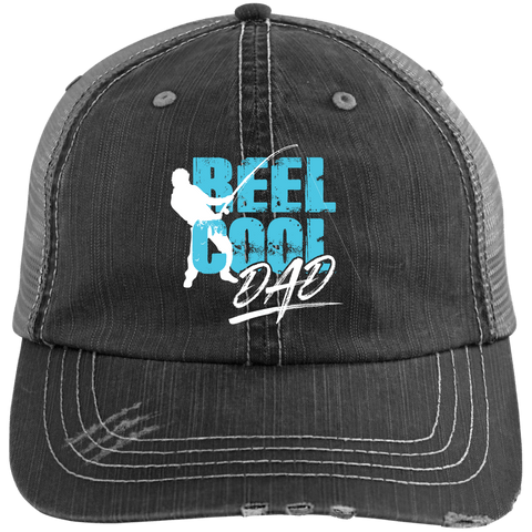 EMBROIDERED Reel Cool Dad Distressed Unstructured Trucker Cap