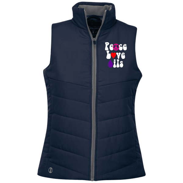 EMBROIDERED PEACE LOVE OILS Holloway Ladies' Quilted Vest