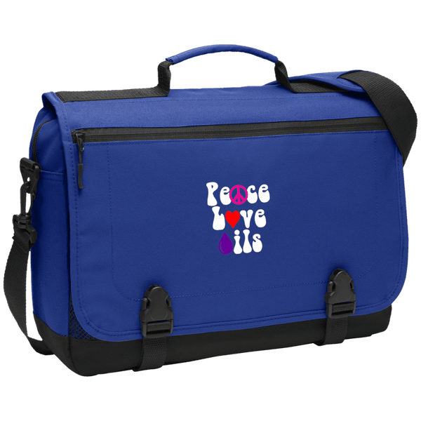 EMBROIDERED PEACE LOVE OILS Port Authority Messenger Briefcase