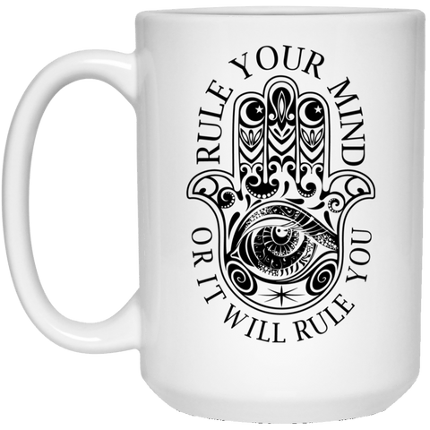 RULE YOUR MIND White Mug - BIG 15 oz. size