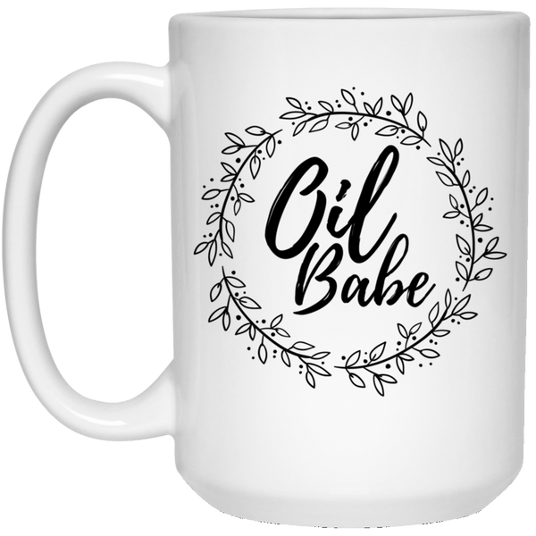 OIL BABE White Mug - BIG 15 oz. size
