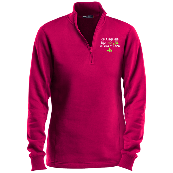 EMBROIDERED ONE DROP Sport-Tek Ladies' 1/4 Zip Sweatshirt- 4 Colors to Choose From