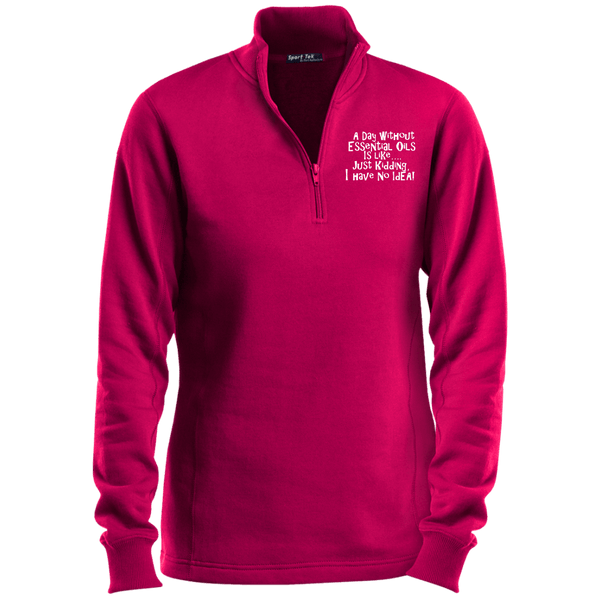 EMBROIDERED ESSENTIAL OILS Sport-Tek Ladies' 1/4 Zip Sweatshirt- 7 Colors to Choose From