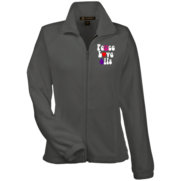 EMBROIDERED PEACE LOVE OILS Women's Fleece Jacket - 5 Colors to Choose From