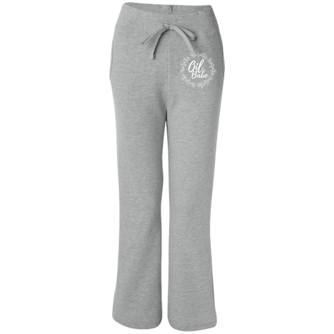 EMBROIDERED OIL BABE Gildan Women's Open Bottom Sweatpants with Pockets