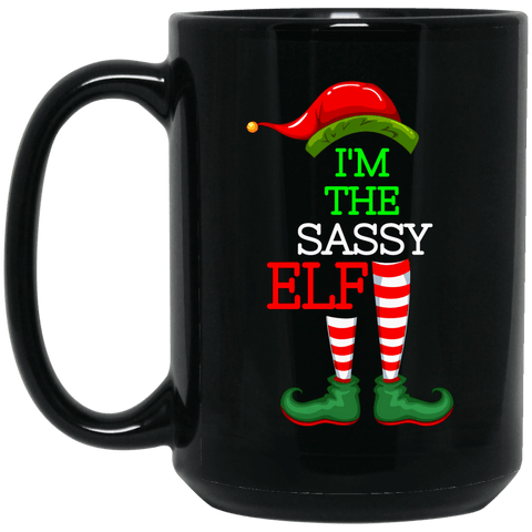 SASSY ELF 15 oz. Black Mug