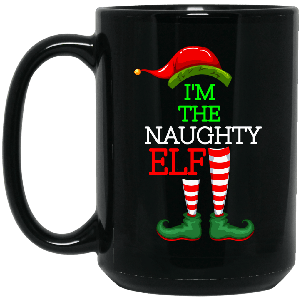 NAUGHTY ELF 15 oz. Black Mug