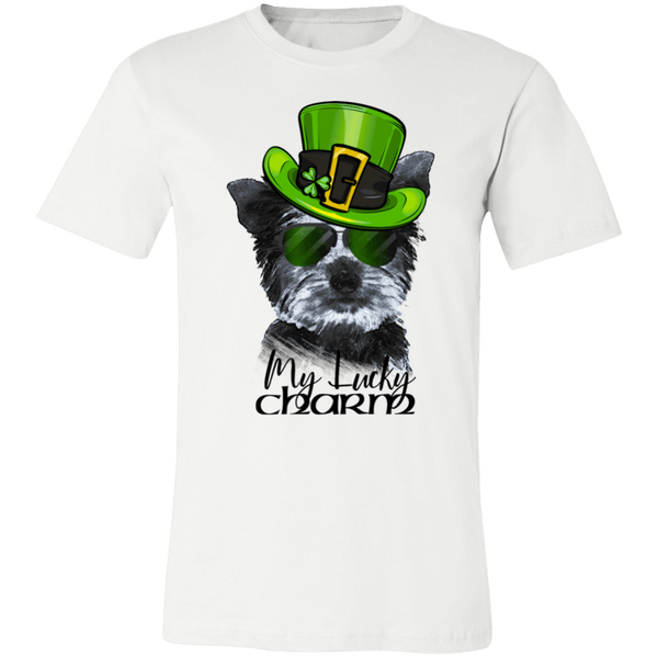 COOL LUCKY CHARM YORKIE CANVAS TEES - SIZES TO 4XL - 2 COLORS