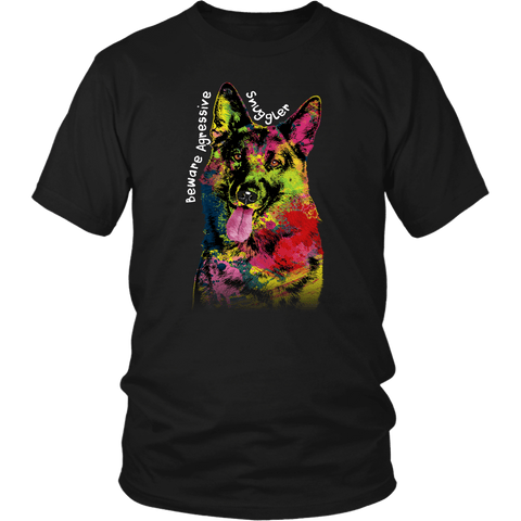 GERMAN SHEPHERD "AGRESSIVE SNUGGLER" T-SHIRTS