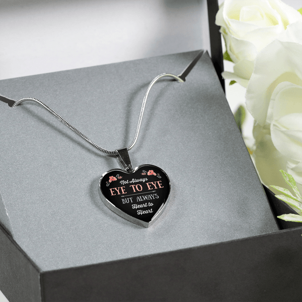 BEAUTIFUL EYE TO EYE SURGICAL STRENGTH STAINLESS STEEL NECKLACE & BANGLE BRACELET - OPTIONAL ENGRAVING
