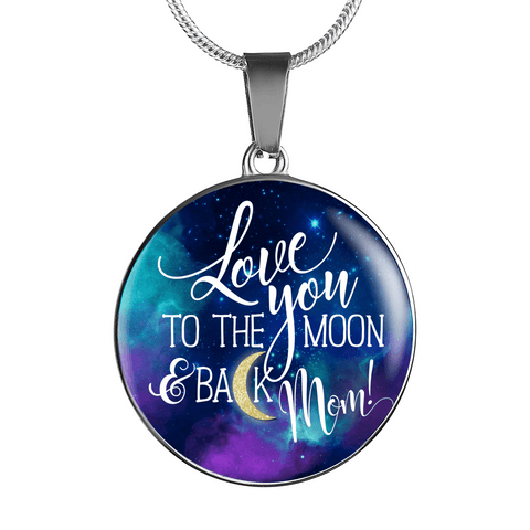 AWESOME MOON & BACK NECKLACE SURGICAL STRENGTH STAINLESS STEEL NECKLACE & BANGLE BRACELET - OPTIONAL ENGRAVING