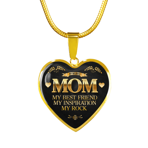 BEAUTIFUL MOM IS MY ROCK NECKLACE - OPTIONAL ENGRAVING