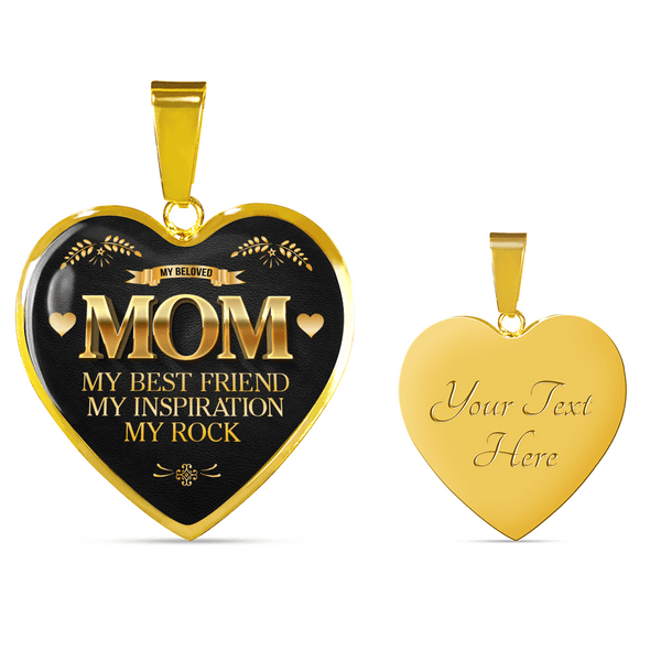 BEAUTIFUL MOM IS MY ROCK NECKLACE - OPTIONAL ENGRAVING