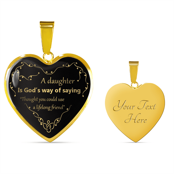 AWESOME DAUGHTER LIFELONG FREIND SURGICAL STRENGTH STAINLESS STEEL NECKLACE & BANGLE BRACELET - OPTIONAL ENGRAVING