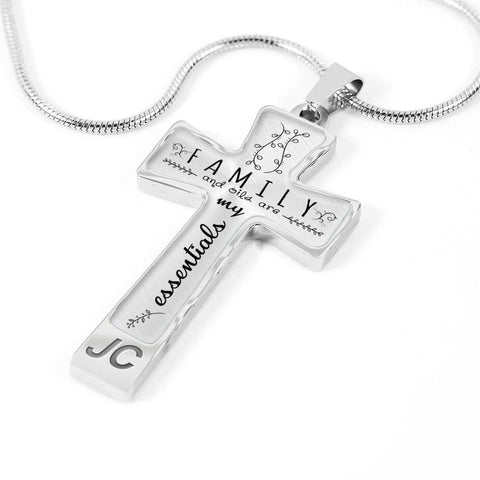 FAMILY & OILS CROSS WITH OPTIONAL FRONT & BACK ENGRAVING
